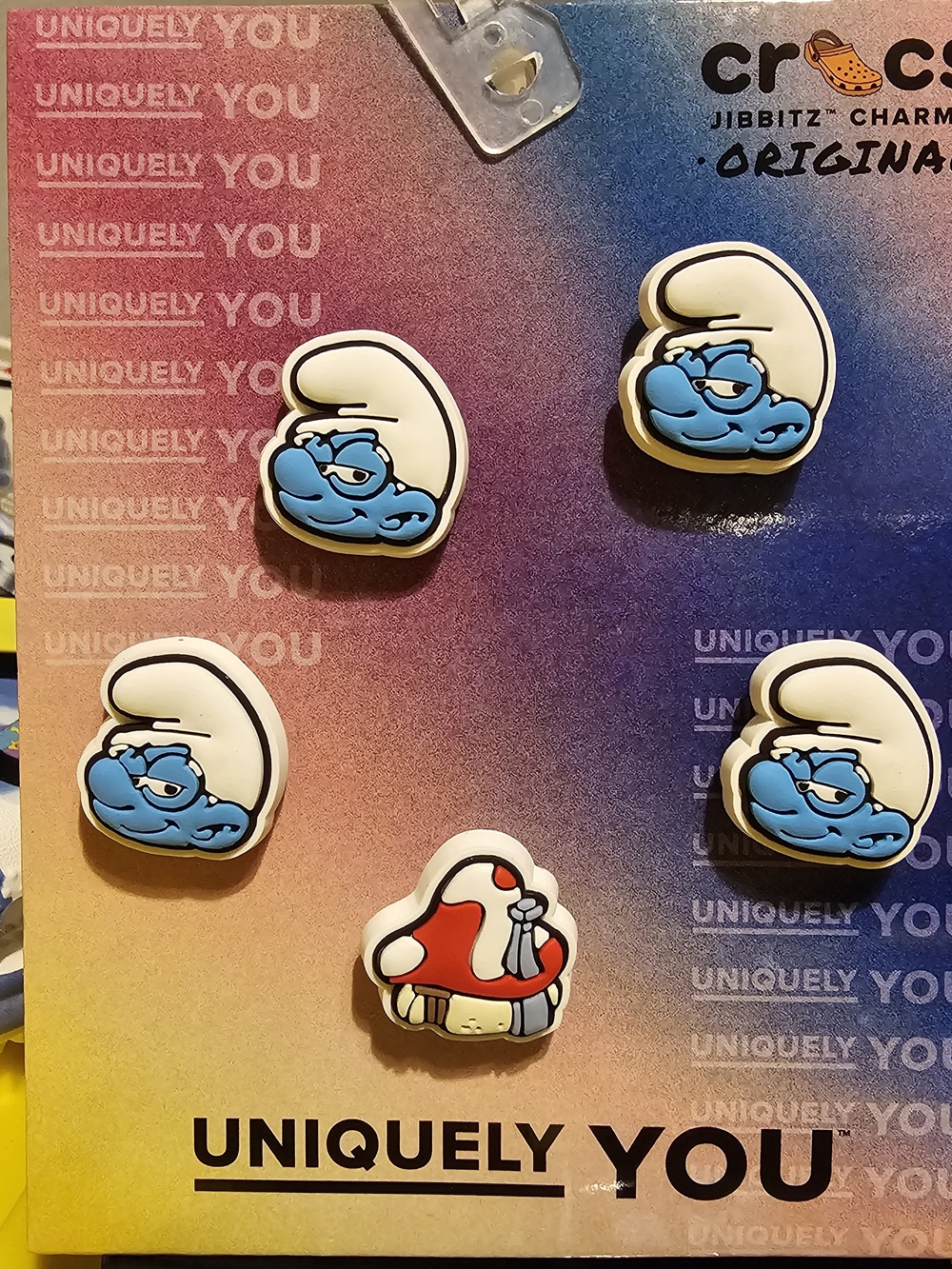 Blue Brainy Smurf Crocs Jibbitz - Set of Five